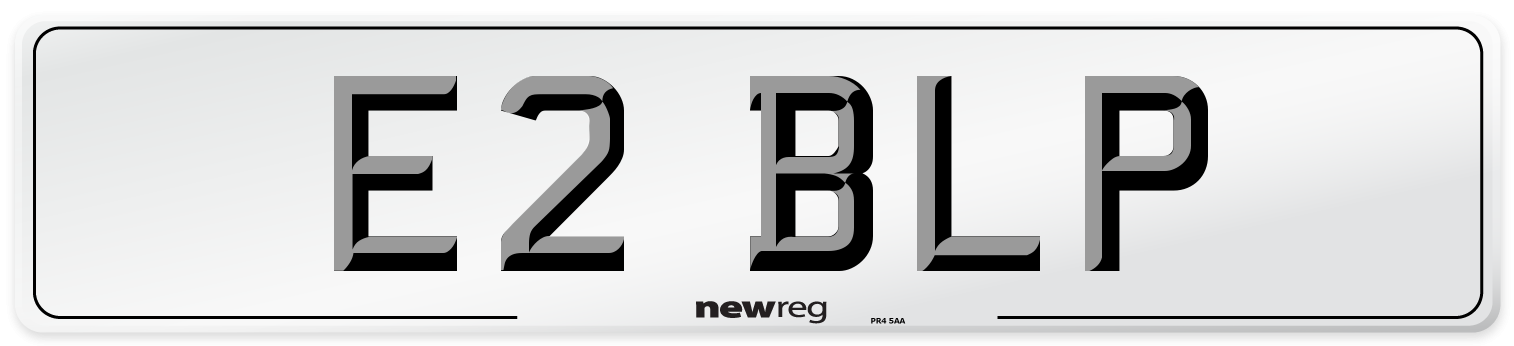 E2 BLP Number Plate from New Reg